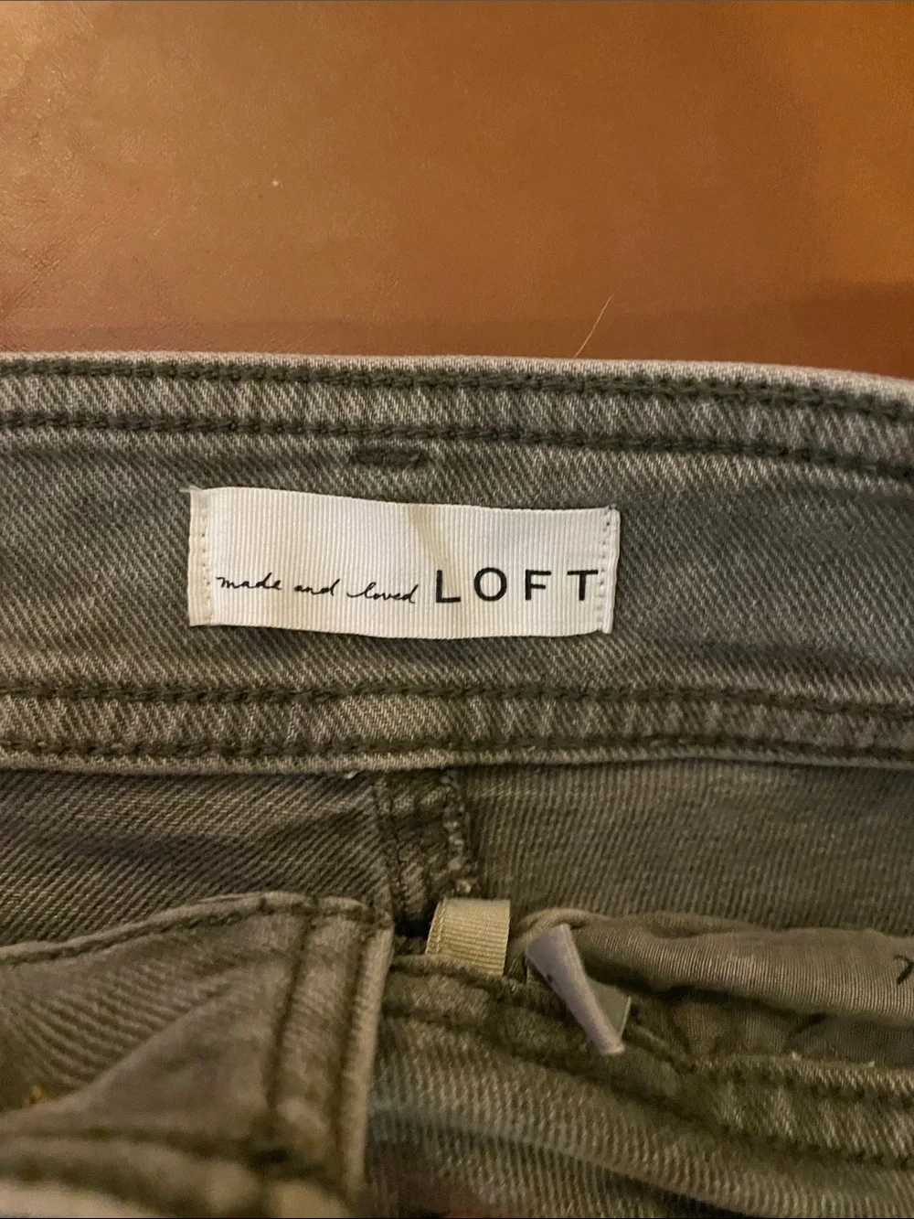 LOFT Sage Green Denim Pants, size 10/30 waist - Picture 2 of 5
